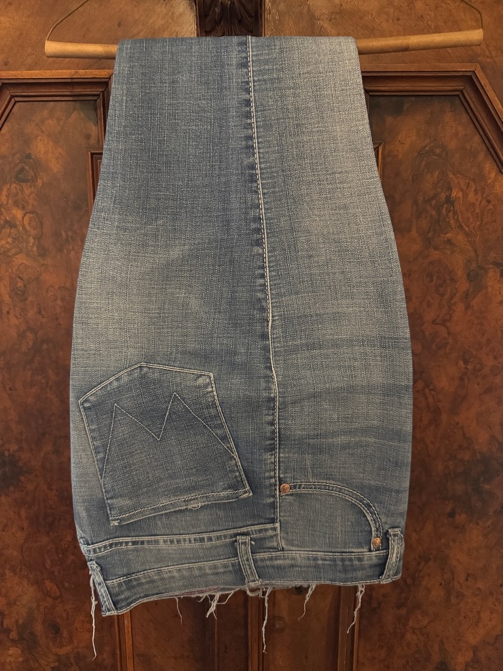 Women's Straight Leg Jeans - Light Blue Denim